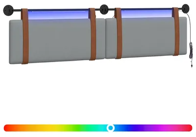 Produktbild von Hängendes Kopfteil Mit LED Licht Hellgrau Antikes PU