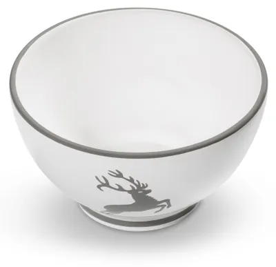Obrázok produktu pre Gmundner Ceramics Sivá miska na cereálie s jeleňom veľká (Ø 14 cm)