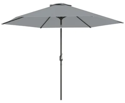 Produktbild von Sonnenschirm 3 m - Marktschirm für Garten und Terrasse - Mit Schutzhülle - Knickfunktion - Kurbel - Windöffnung - Grau