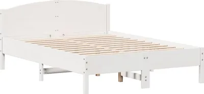 Produktbild von Massivholzbett ohne Matratze Weiß 135x190 cm Kiefernholz