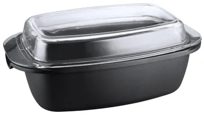 Image de Faitout en fonte d'aluminium avec couvercle - 5,2 litres - Induction - Noir