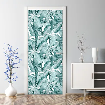 Produktbild von Dekorative Türposter selbstklebend Klebefolie Wandaufkleber Türaufkleber Tropische Blätter 70 x 200 cm