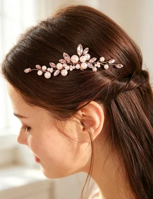 Produktbild von Elegante Haarschmuck mit Perlen und Strass für Brautfrisuren