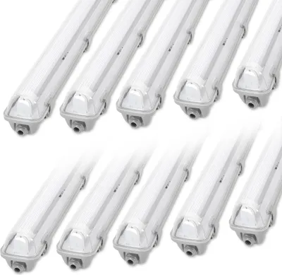 Image de Aopunly 10X LED Luminaire pour locaux humides Luminaire à vasque 150cm 1 x 24W T8 Tube Blanc froid 6500K IP65
