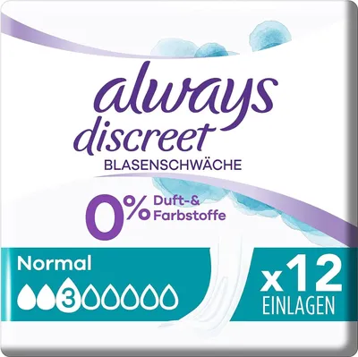 Produktbild von always Discreet Inkontinenz-Einlage Normal 0% 12 Stück