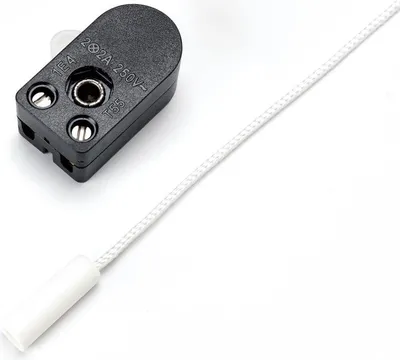 Produktbild von Zugschalter mit Schnur Ersatzschalter Schnurschalter für Stehlampen Tischlampen Wand-Leuchten, Weiß, 1 Stück