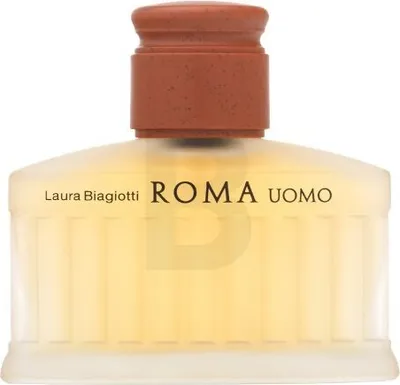 A perfume bottle with a brown cap.