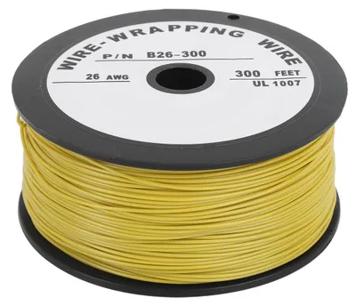 Obrázok produktu pre Elektrický drôt, žltý pripojovací kábel z pocínovanej medi, 100 metrov, štandard UL1007, 26 AWG