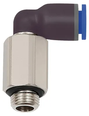 Produktbild von Riegler L-Steckverschraubung »Blaue Serie« lang, drehbar, G 1/4 a., Ø 8mm