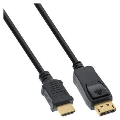 Productafbeelding van InLine 17185, 5 meter, HDMI, DisplayPort, Goud, Zwart, Mannelijk/mannelijk