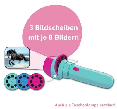 Produktbild von Diashow Projektor Taschenlampe moses Kinder 24 Pferde Motive 3 Bildscheiben