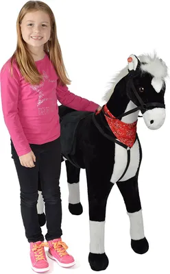 Produktbild von Pink Papaya Riesenpferd "Amadeus" 105 cm Stehpferd bis 100 kg belastbar Super Plüsch Reitpferd mit Sound