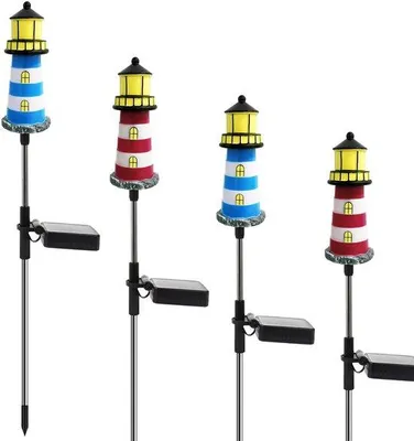 Immagine prodotto di Set di quattro lampade da giardino Solart in blu e rosso