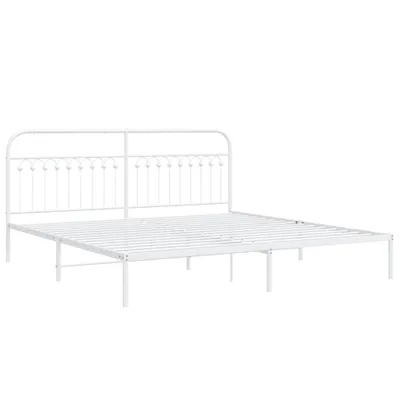Produktbild von vidaXL Bettgestell mit Kopfteil Metall Weiß 193x203 cm