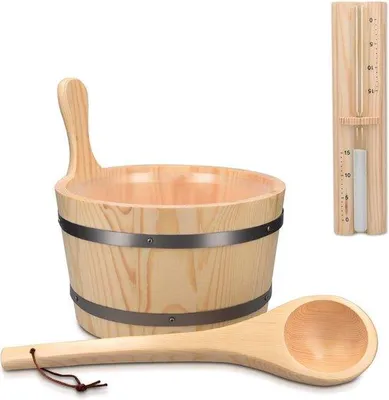 Obrázok produktu pre Odpadová nádoba do sauny, drevená s lopatkou, piesková pumpa, 5 litrov, odpadová nádoba do sauny s plastovou vložkou, sada odpadovej nádoby do sauny, Ø 27,5 cm, zelené vedro