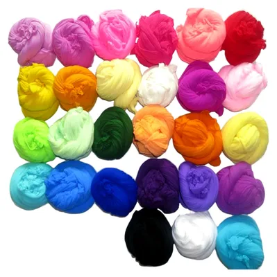 Produktbild von 10 x bunte Nylonstrümpfe aus Blumenstoff für die Blumenherstellung