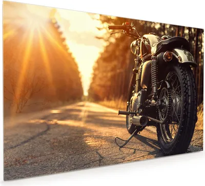 Produktbild von Küchenrückwand Spritzschutz Glas mit Motiv Motorradsonne 40 x 40 cm