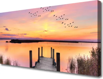 Produktbild von Tulup Leinwand-Bilder 100x50 Wandbild Canvas Kunstdruck Meer Brücke Landschaft