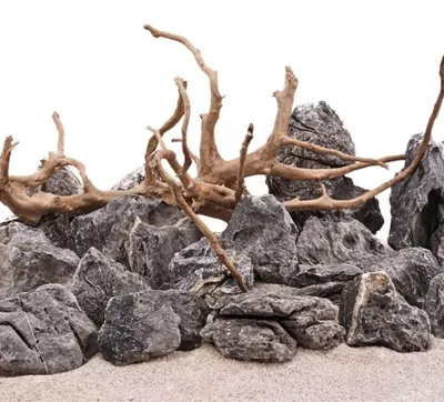 Produktbild von AquaOne Aquarium Natursteine Wurzel 15kg Steine Mini Landschaft Moorkienwurzel L