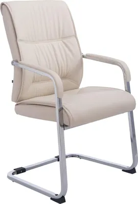 Productafbeelding van Bezoekersstoel met vrije zitplaats – Leerstol – Ergonomisch comfort | Kleur: Crème