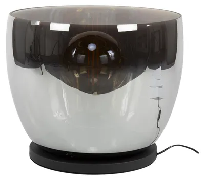 Image de Lampadaire FURNLUX Up verre gris et noir 48 cm / Couleur principale : gris / Dimensions : 48 x 41 x 48 cm