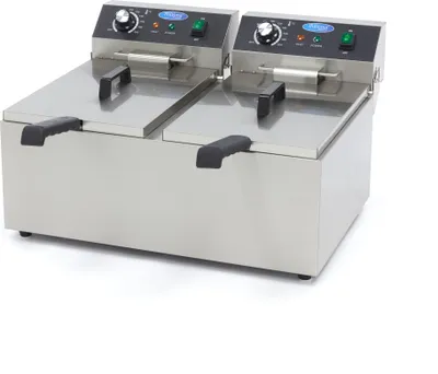 Maxima - Gastro Fritteuse - 2 x 11 l - 2 Körbe - Bis zu 2,8 kg Pommes Frites