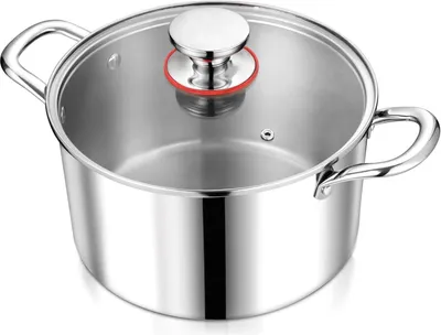 Obrázok produktu pre Homikit kastról 24cm 5,3l 3-vrstvová indukčná sklenená pokrievka z nerezovej ocele