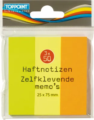 Produktbild von Stylex 31294, Rechteck, Grün, Orange, Gelb, 25 mm, 76 mm, 50 Blätter, Polybag