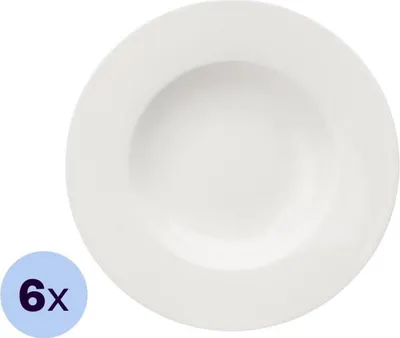 Produktbild von Villeroy & Boch Villeroy & Boch 6er-Set Vivo - Tiefe Teller - Porzellan - Ø 24 cm - Weiß