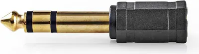 Immagine prodotto di Adattatore audio stereo Nedis - 6,35 mm maschio - 3,5 mm femmina - placcato oro - diritto - ABS - nero - 10 pezzi - busta