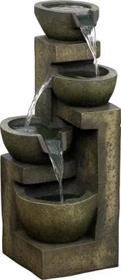 Produktbild von Springbrunnen,3Einstellungen,wetterbeständig,25cmx24cmx60cm,Grau
