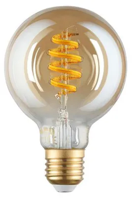 A close-up studio shot of a single LED light bulb against a white background.