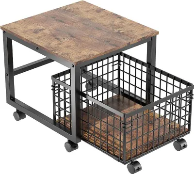 Obrázok produktu pre Kuchynský vozík pre mikrovlnnú rúru – pojazdný úložný regál – aretačné kolieska – skladací košík – pre kuchyňu