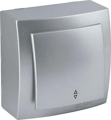 Produktbild von Wechselschalter Silber Aluminium-Optik – Aufputz IP20 Innen – Themis
