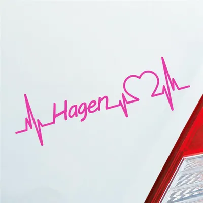 Produktbild von Auto Aufkleber Hagen Herz Herzschlag 19x6 cm Pink Sticker Heckscheibenaufkleber
