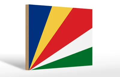 Produktbild von Holzschild Flagge Seychellen 30x20cm Flag of Seychelles