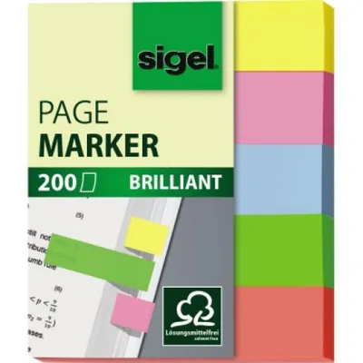 Obrázok produktu pre SIGEL HN625 Page Marker Brilliant - 50 x 12 mm, rôzne, 5x 20 prúžkov