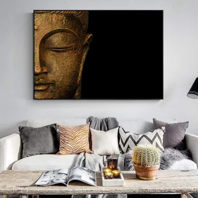 Image de Décoration murale en toile avec un motif bouddha