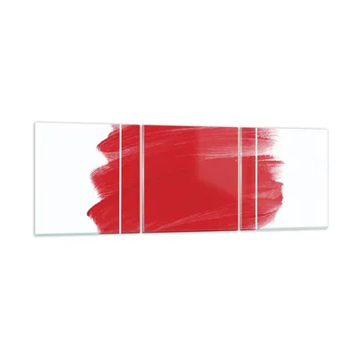 Produktbild von Bilder auf glas - 3 Teile - Rot Farben Stück - 120x40cm - Glasbilder - Wandbilder - Bilder - zum Aufhängen bereit - Wanddekoration aus Glas - Glas Bilder - Wandbild auf Glas - GCA120x40-5067