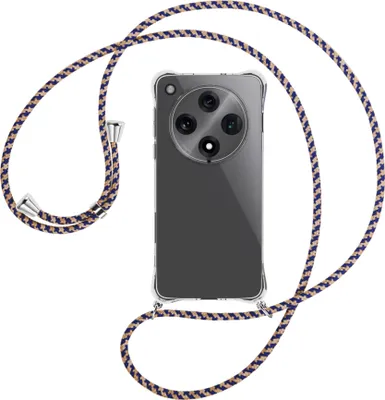 Produktbild von Handykette Backcover-Schutzhülle mit Band (Metall silberfarben) für Oppo Find X8 Pro 5G - blau+beige