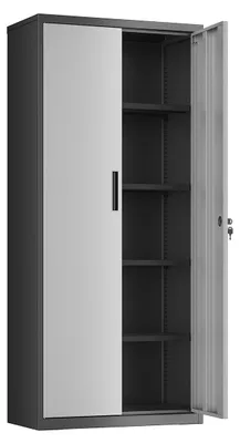 Obrázek produktu pro Kovová skříň – ocel s práškovým nástřikem – stříbrně černá – 40 x 80 x 180 cm