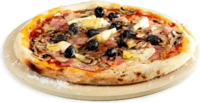 Obrázok produktu pre Okrúhly pizza koláč zo žiaruvzdornej hliny 36 cm - plynový gril alebo gril na drevené uhlie