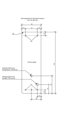 Immagine prodotto di Piastra di montaggio GfS 901 670 Montaggio su porte tagliafuoco - 901 670