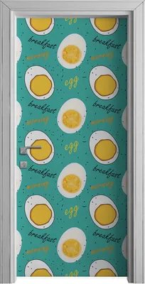 Produktbild von Tür Selbstklebende 90x210 cm Türfolie Türtapete Klebefolie - Halb gekochtes Ei