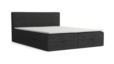 Produktbild von VELAR Boxspringbett mit bettkasten, "CORD 1", 160 cm, Dunkelgrau