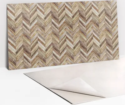 Produktbild von Fischgrätenförmige Bretter – PVC Wandpaneele – Selbstklebende Wandfliesen – Dekopaneele selbstklebend – Vinyl Wandverkleidung – Wanddeko selbstklebend – 100x50 cm