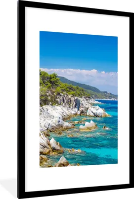 Produktbild von MuchoWow® Gerahmtes Poster Meer - Sommer - Tropisch 60x90 cm - Poster mit Schwarzem Bilderrahmen Wandposter Rahmen Foto Bilder - Dekoration - Wandposter Wohnzimmer - Hochwertig