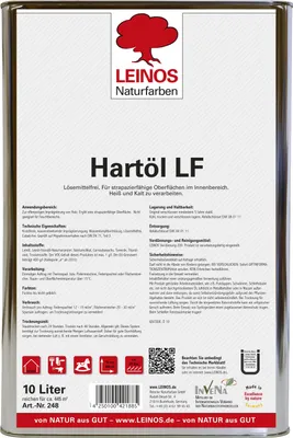 Produktbild von LEINOS Hartöl LF 248 | 10 Liter | Lösemittelfrei | Für Fußböden & Möbel | Offenporige, kratzfeste Imprägnierung | Naturöl mit Carnaubawachs | Für Innenbereich |