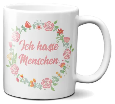 Produktbild von TassenKing Tasse - ICH HASSE MENSCHEN Tasse, Kaffeetasse mit Motiv, Tasse mit Spruch