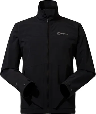 Wasserdichte Woodwalk Jacke von Berghaus in Schwarz; Hardshelljacke für Herren mit Reißverschluss und langen Ärmeln.